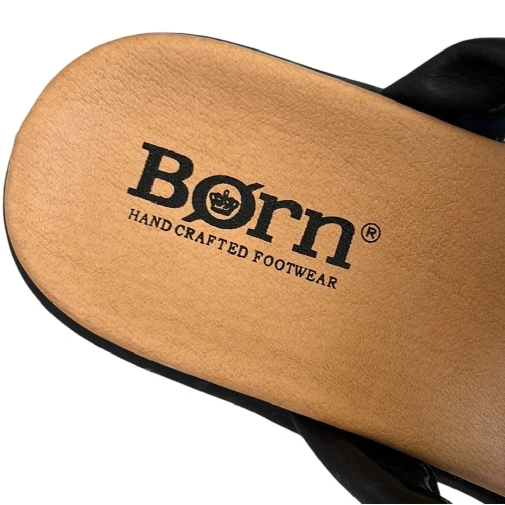 NWOT Born Leather Puff Straps Sandals Black Size 9 Retail $125 - Picture 3 of 8